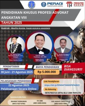 PENYELENGGARAAN PENDIDIKAN KHUSUS PROFESI ADVOKAT (PKPA) EDISI VIII TAHUN 2025